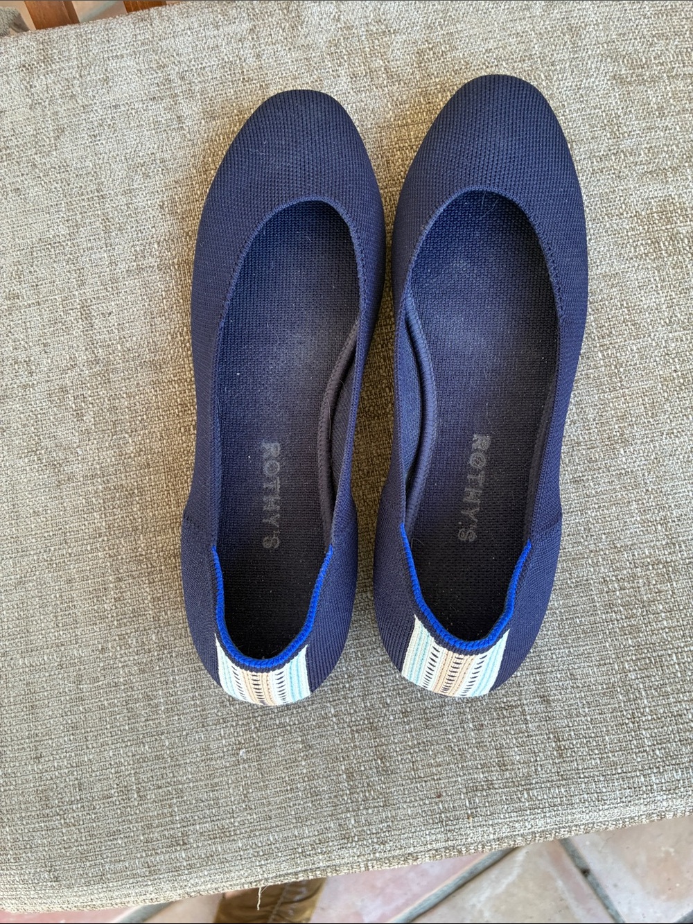 Rothy’s Comfortable Women's Navy Slip-On Ballet Flats - 9 - Picture 2 of 4